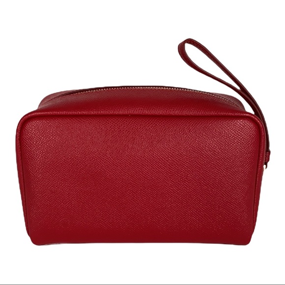 Coach Red Leather Boxy Cosmetic Case 20 - Picture 5 of 13